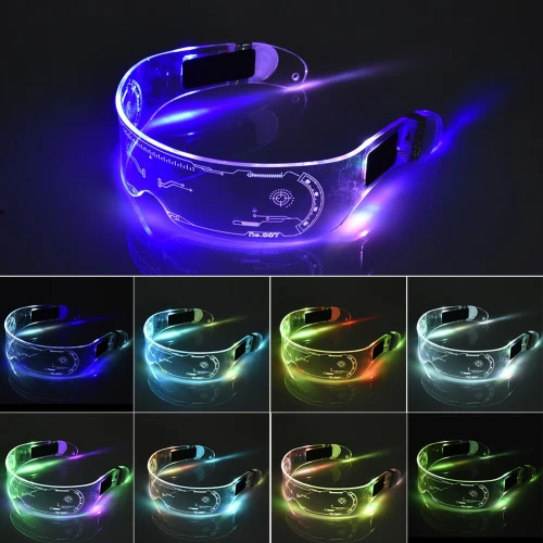 LED Luminous Glasses Party Bar Disco Punk Glasses Futuristic Style Festival Goggles Decoration Gifts