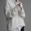 Loose V-neck Button Cardigan Fall Winter Fashion Single Breasted Knitted Sweater Top Women's Clothing