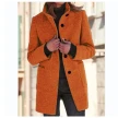 Fashion Stand Collar Woolen Coat With Pockets Fall Winter Casual Button Outwear For Women Clothing