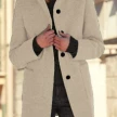 Fashion Stand Collar Woolen Coat With Pockets Fall Winter Casual Button Outwear For Women Clothing