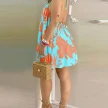 Printed Dress Summer Off-Shoulder Hanging Neck Sleeveless Sexy Dresses Women