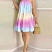 Printed Dress Summer Off-Shoulder Hanging Neck Sleeveless Sexy Dresses Women
