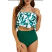 New Style Swimsuit Double Layer Lotus Leaf Tropical Rain Forest High Waist Split Swimsuit