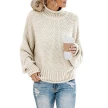 Solid Turtleneck Pullover Sweater Winter Fashion Casual Knitted Long-Sleeved Top Women's Clothing