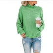 Solid Turtleneck Pullover Sweater Winter Fashion Casual Knitted Long-Sleeved Top Women's Clothing