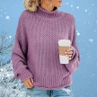 Solid Turtleneck Pullover Sweater Winter Fashion Casual Knitted Long-Sleeved Top Women's Clothing