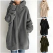 Women's Fuzzy Hoodies Long Sport Pullover Hoodie Full-Zip Hoodie Sweatshirt