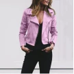 Lapel And Diagonal Zipper Short Women's Clothing