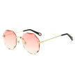 Polygonal Sunglasses Women Rimless Trimmed Sunglasses