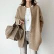 Loose Round Neck Single Breasted Cardigan Fashion Solid Color Coat Jacket Autumn And Winter Women's Clothing