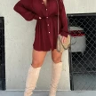 Women's Long Sleeve Jumpsuit With Button Fashion Shirt Dress