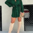 Women's Long Sleeve Jumpsuit With Button Fashion Shirt Dress
