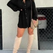 Women's Long Sleeve Jumpsuit With Button Fashion Shirt Dress