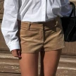 Low-rise Dress Pants Brown Corduroy Shorts