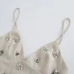 Feng Rhinestone-embellished V-neck Strap Mini Dress
