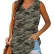 Half-length Loose Pullover V-neck Temperament Commute Printed Sleeveless Vest T-shirt