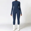 Warm Zipper Long-sleeved Jumpsuit Yoga Fitness Sports Pants Breathable Bodysuit Women's Clothing