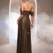 Sleeveless Off-the-shoulder Bodycon Sequined A-line Evening Gown