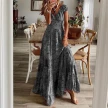 Summer Floral Print A-Line Dress  Women's Waist-Cinching  Mid-Length Dresses
