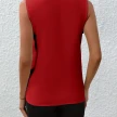 Summer V-Neck Shirt Solid Color Casual Office Daily Sleeveless Shirt Lightweight Women's Top Clothing