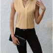 Summer V-Neck Shirt Solid Color Casual Office Daily Sleeveless Shirt Lightweight Women's Top Clothing