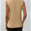 Summer V-Neck Shirt Solid Color Casual Office Daily Sleeveless Shirt Lightweight Women's Top Clothing