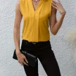 Summer V-Neck Shirt Solid Color Casual Office Daily Sleeveless Shirt Lightweight Women's Top Clothing