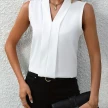 Summer V-Neck Shirt Solid Color Casual Office Daily Sleeveless Shirt Lightweight Women's Top Clothing