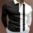 Men's POLO Shirt Striped Printed Short Sleeve T-Shirt Lapel Shirt