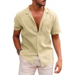 Men's Tops Casual Button Down Shirt Short Sleeve Beach Shirt Summer Mens Clothing