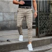 Plaid Print Pants Men's Casual Trousers Loose And Thin