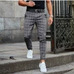 Plaid Print Pants Men's Casual Trousers Loose And Thin