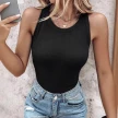 Slim-fit Womens Sleeveless Rib-knit Vest