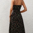 New Polka Dot Print Suspender Dress Summer Sexy Split Long Dresses For Womens Clothing
