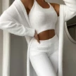 Cozy Pajama Set, 3 Piece Lounge Set, Cute Loungewear, Warm Suit Sets, Matching Set, Lounge Set, 3 Piece Pant Sets, Women Winter 