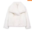 Winter Plush Coat Fashion Warm Thicken Fluffy Lapel Jacket Outwear Casual Long Sleeve Tops Womens Clothing